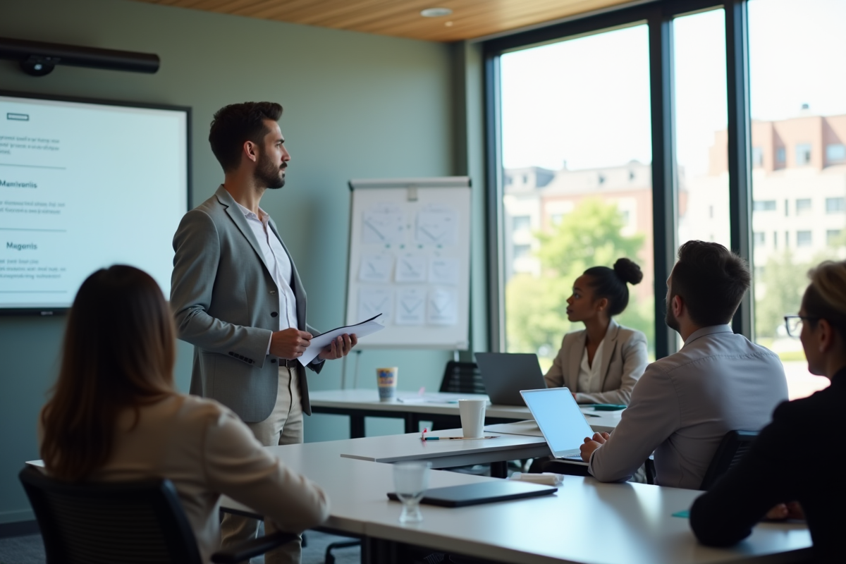 Professionnel en formation lors d