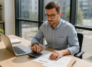 Gestionnaire paie professionnel au bureau moderne