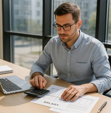Gestionnaire paie professionnel au bureau moderne