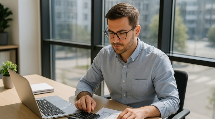 Gestionnaire paie professionnel au bureau moderne