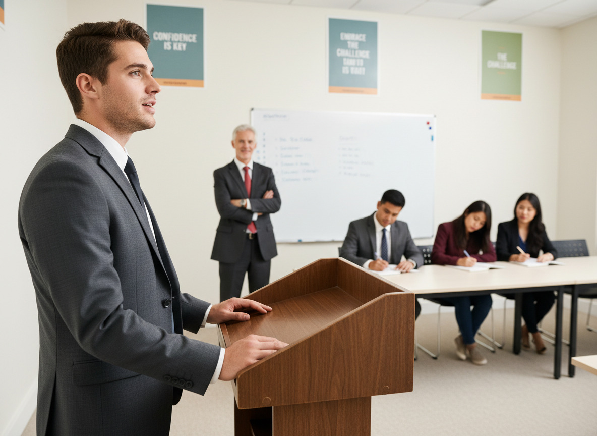 Jeune homme en atelier de prise de parole