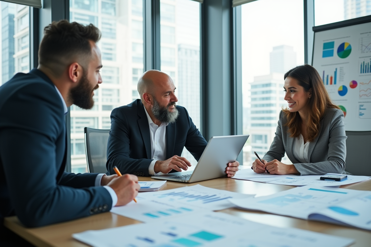 Groupe de collègues divers collaborant lors d