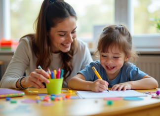 Environnement scolaire soutenant un élève avec besoins spéciaux